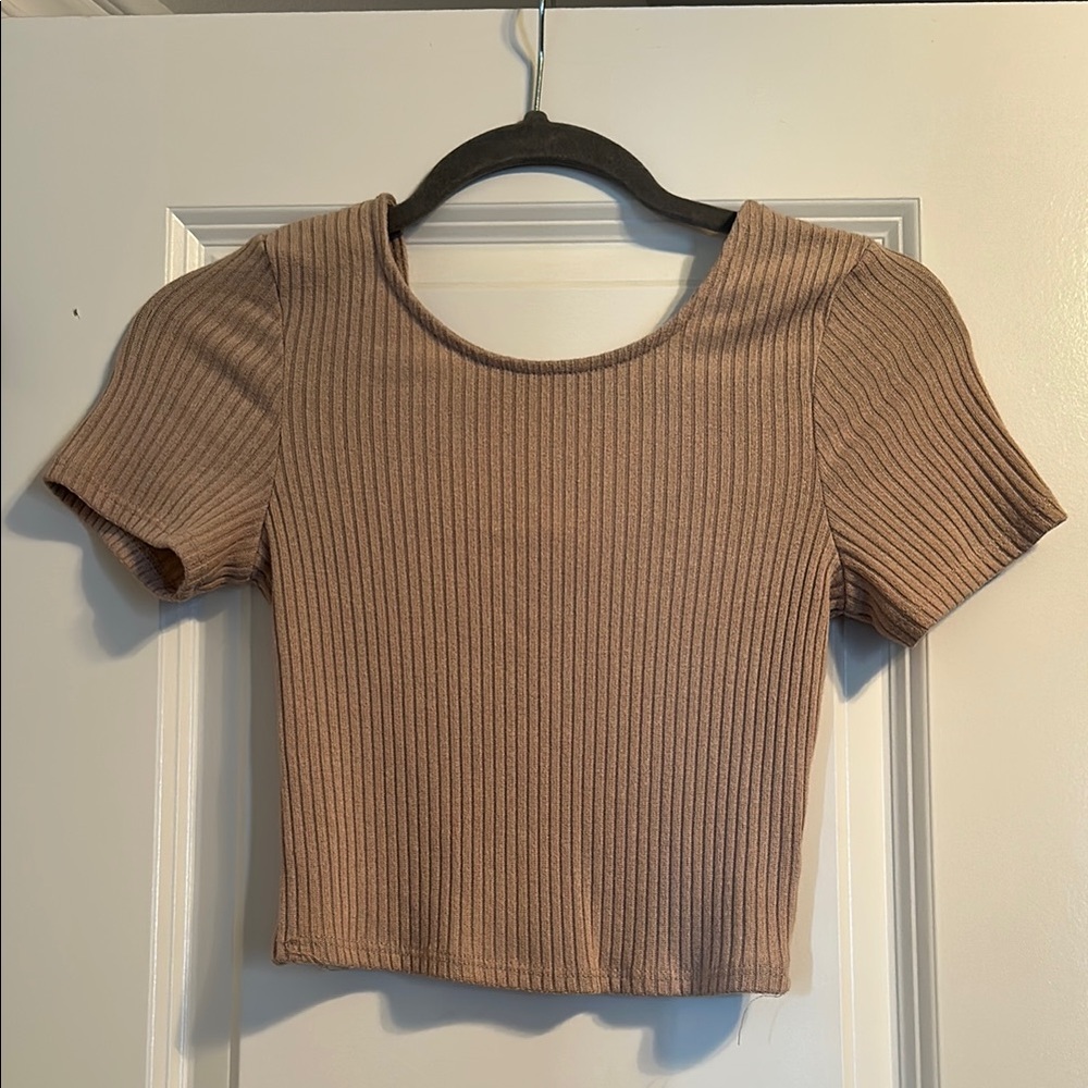Ribbed Tan Women's Crop Top